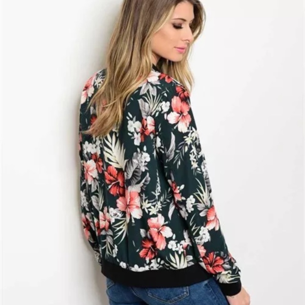 Tropical floral bomber jacket - Picture 5 of 6