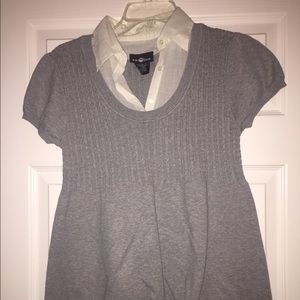 Grey sweater with built in collar