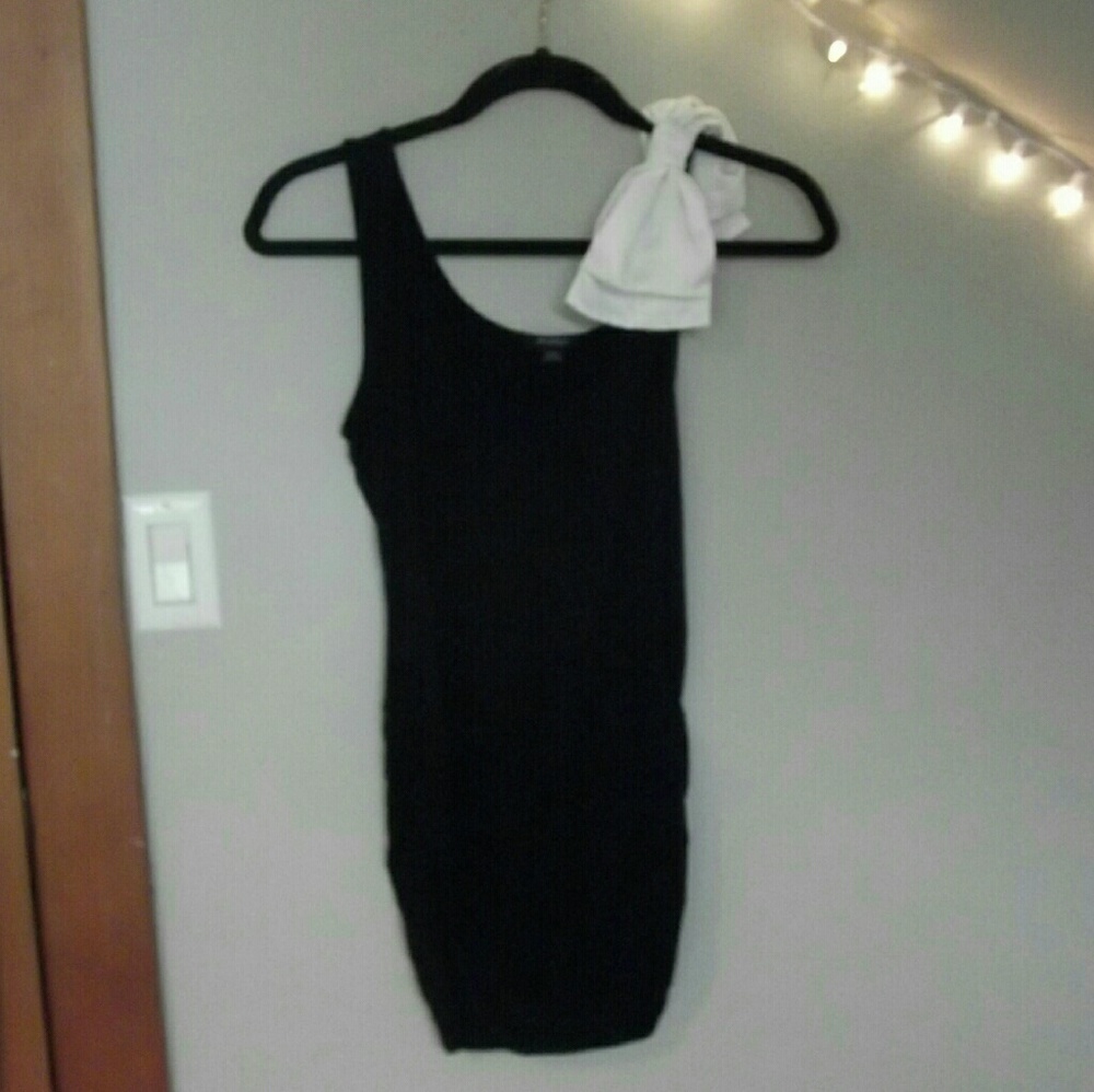 Black Mini-Dress with Large Shoulder Bow