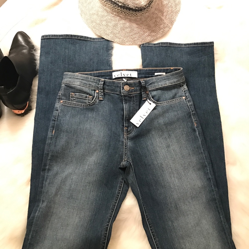 Velvet By Graham & Spencer Slim Flare Denim Jeans