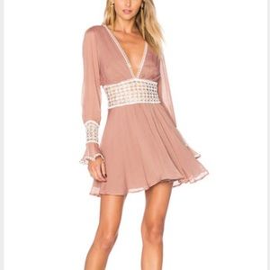 For Love & Lemons Celine Mini Dress, Blush