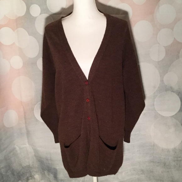 Long cozy soft chocolate cardigan - Picture 1 of 1