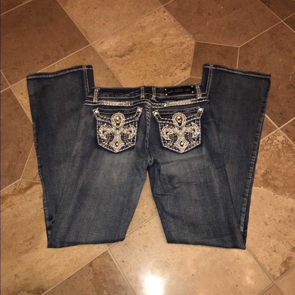 LA IDOL Medium Wash Bootcut Jeans