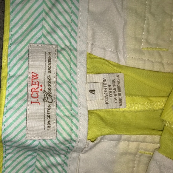 J. Crew Chino Shorts Size 4 yellow - Picture 3 of 3