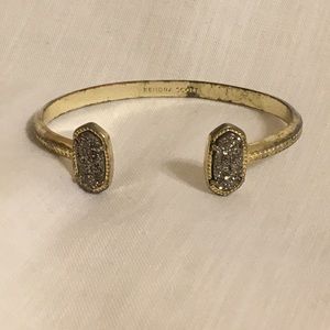 Kendra Scott Elton Cuff Platinum Druzy
