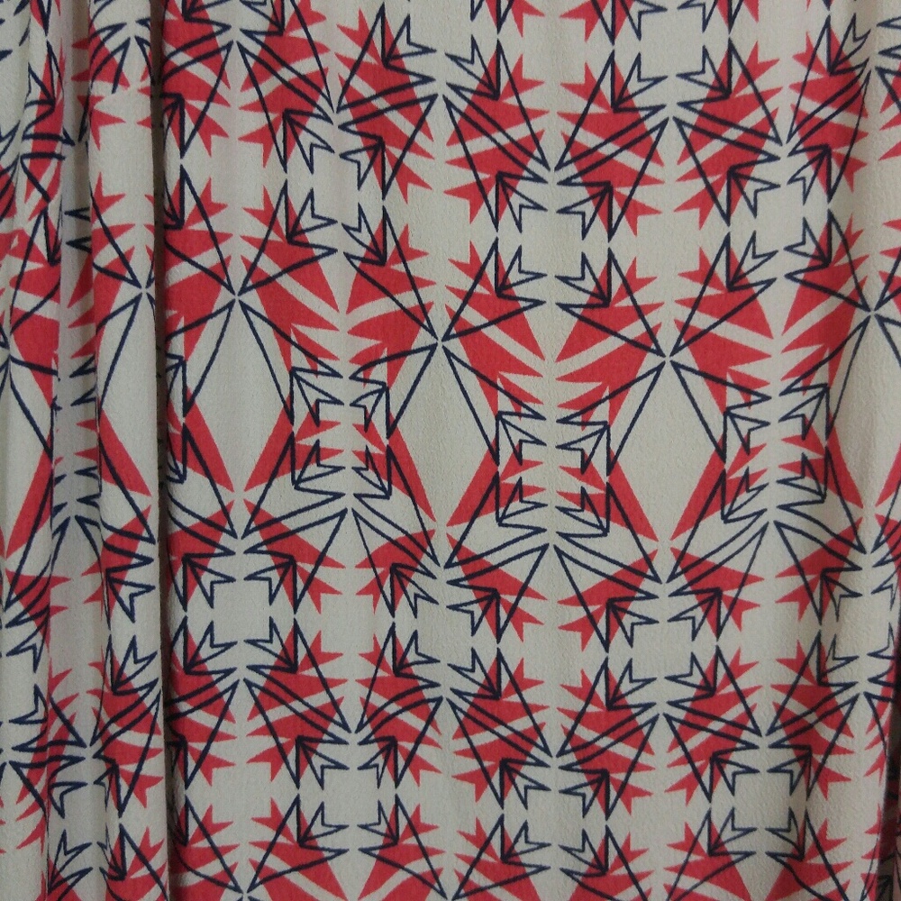 SOLD. HP 💐 CAbi Batik Slip Dress Red Cream Large - Picture 4 of 5