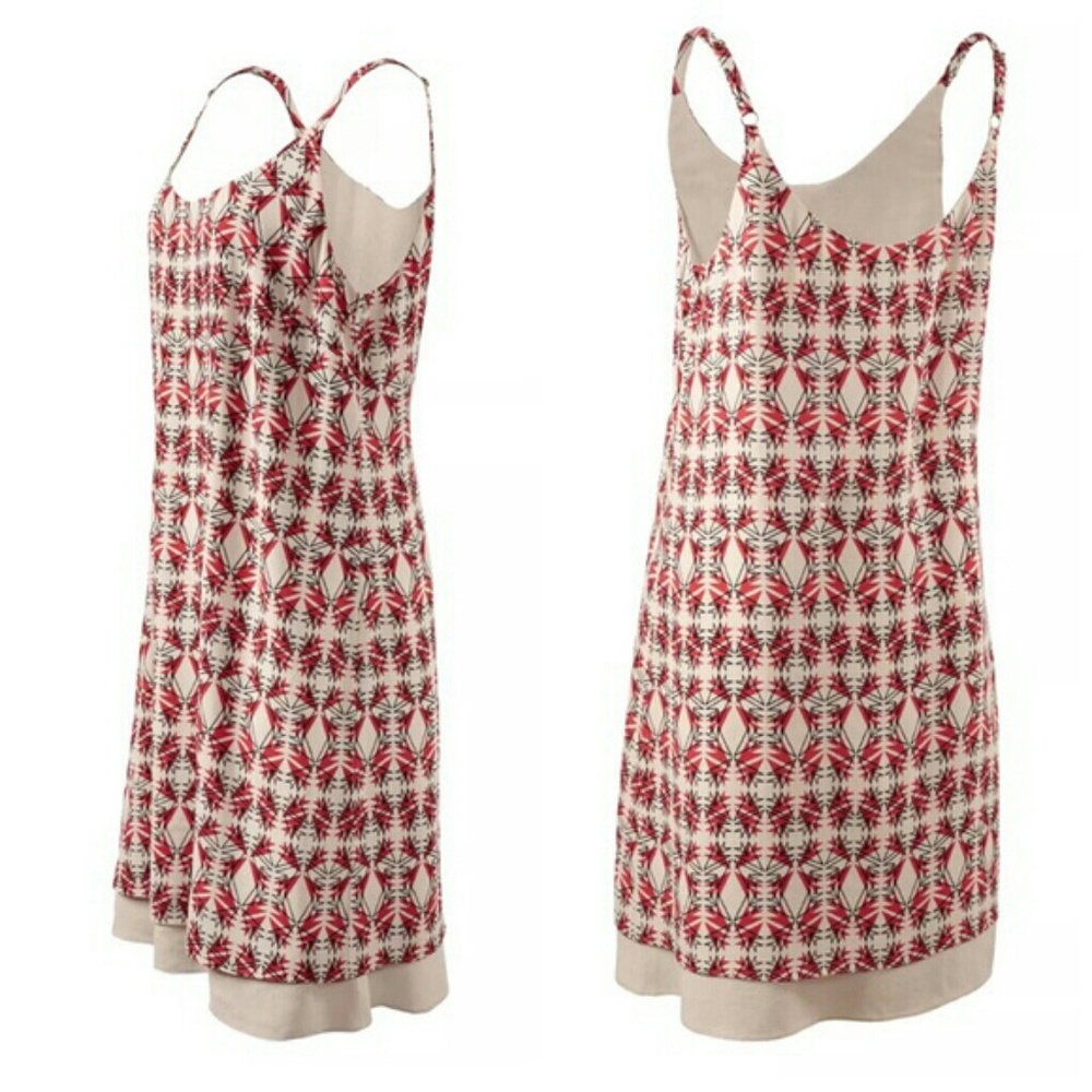 SOLD. HP 💐 CAbi Batik Slip Dress Red Cream Large - Picture 5 of 5