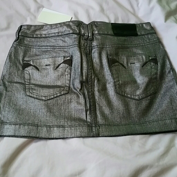 NWT French Connection metallic denim skirt - Picture 2 of 4