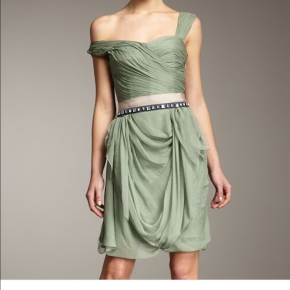 Vera Wang Chiffon Dress- light green