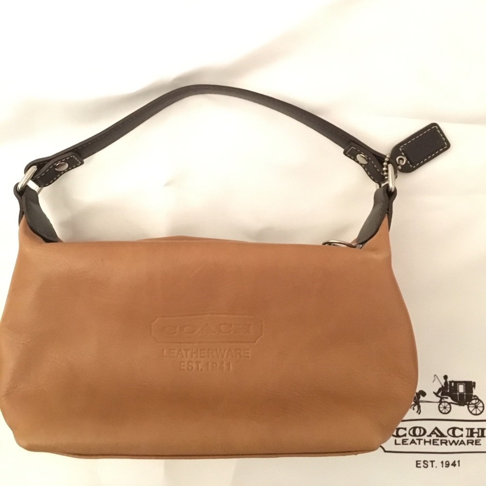 Burnished Leather Coach Mini Bag