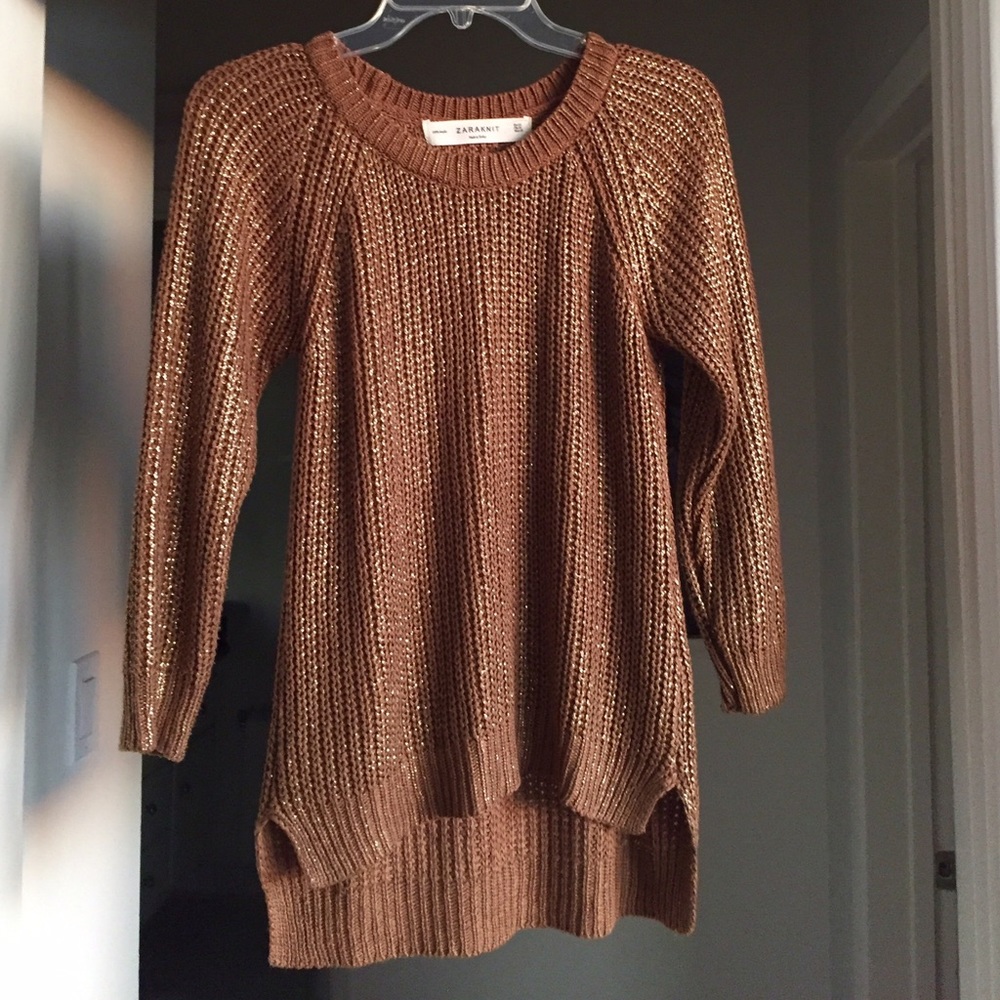 Gold metallic Zara sweater
