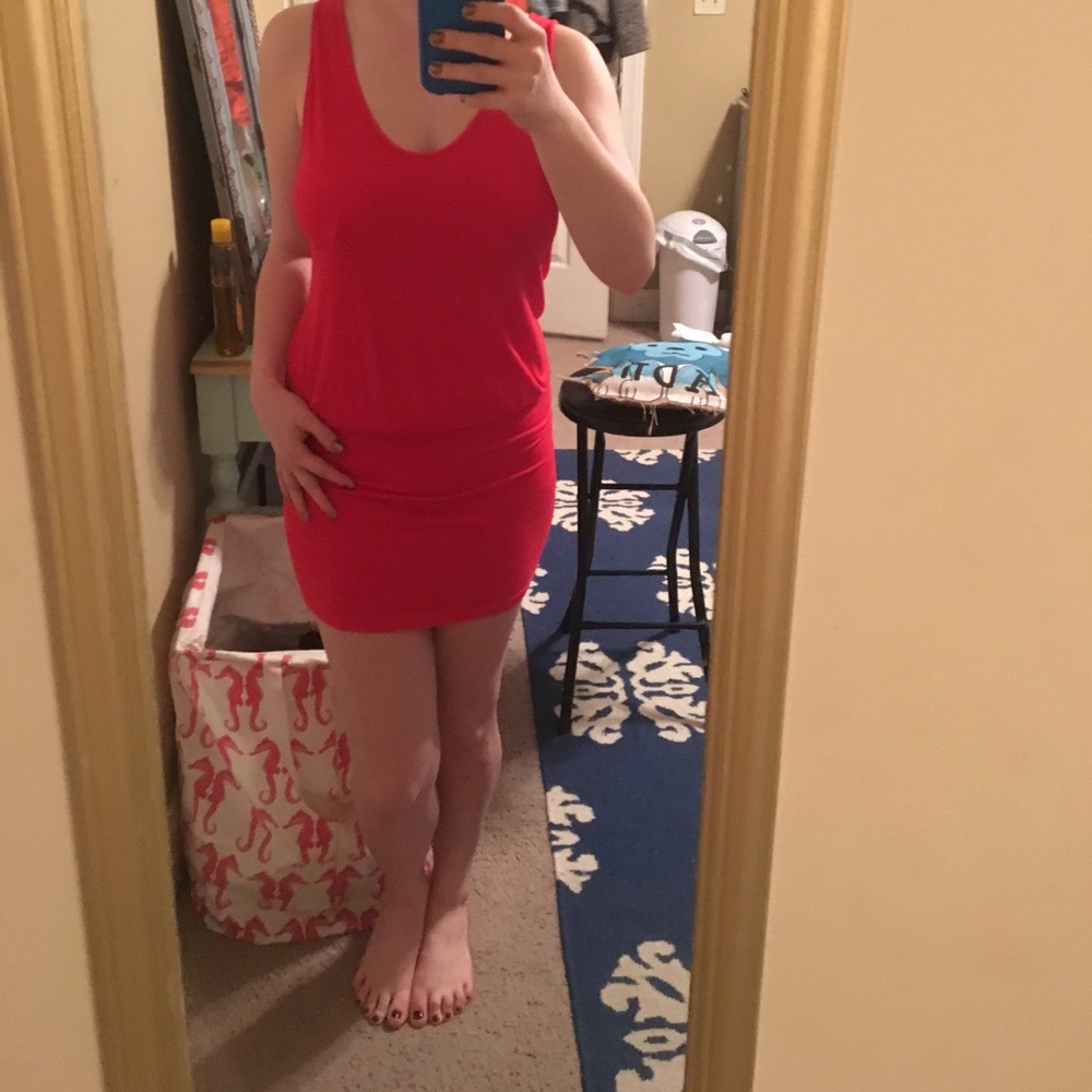 Stretchy comfortable red dress