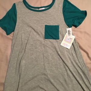 XXS LuLaRoe Carly Grey with Teal