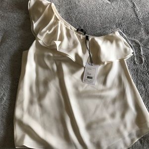 Theory One Shoulder Ruffle Top