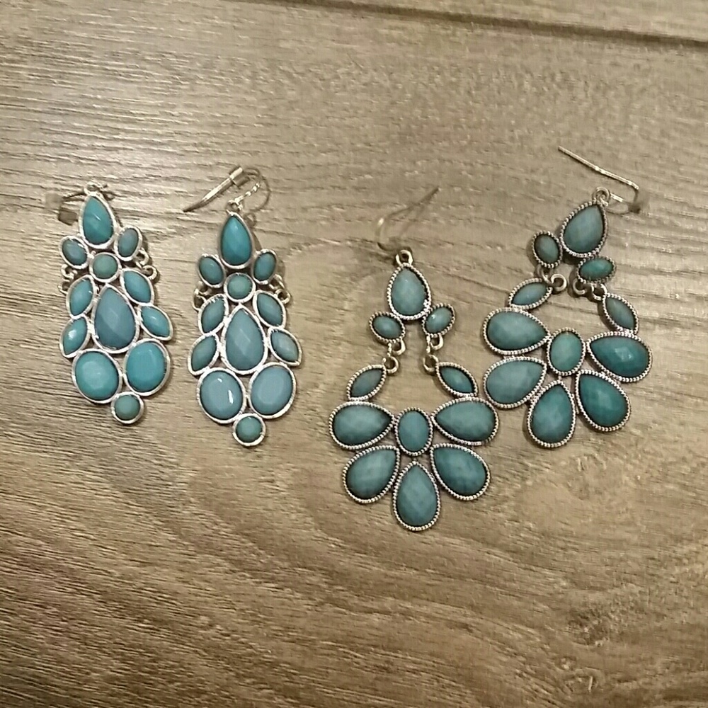 Blue chandelier earrings