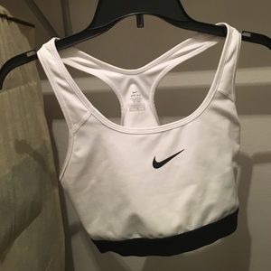 nike white dri-fit sports bra