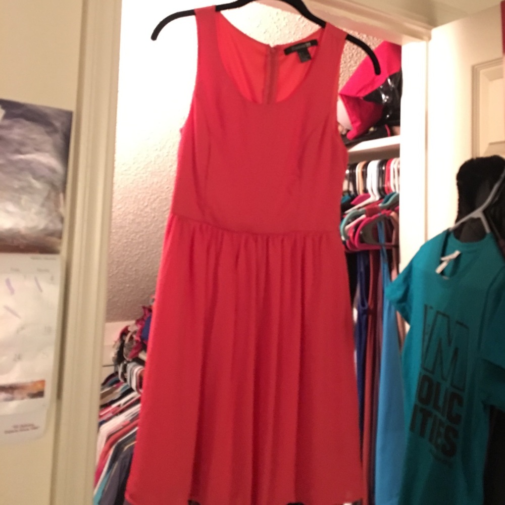 Coral chiffon dress