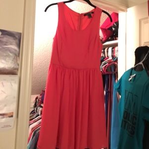 Coral chiffon dress