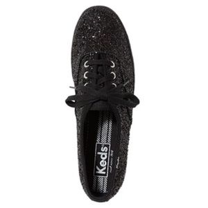 Black glitter keds