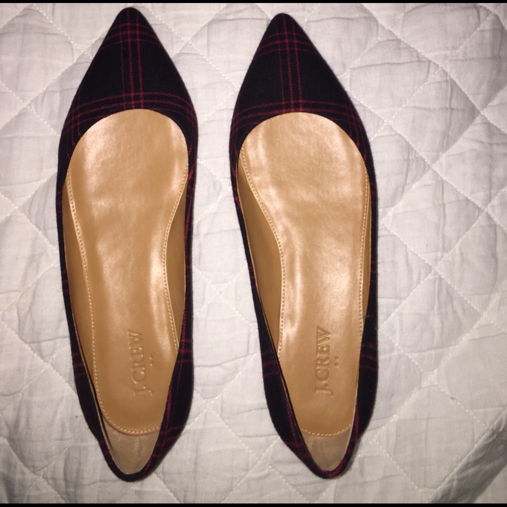 NBW J Crew Plaid flats