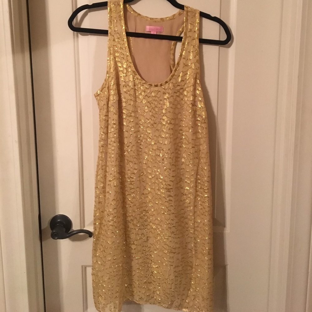 Gold sheath dress