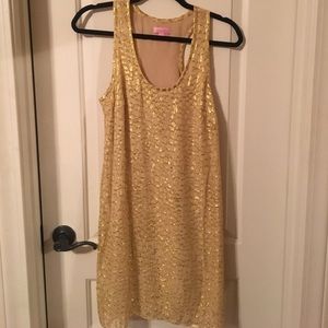 Gold sheath dress