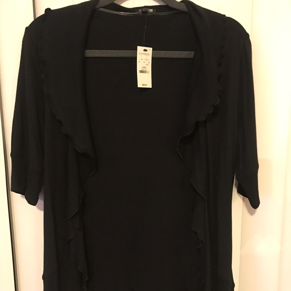 Express Black s/s Cardigan Sweater L