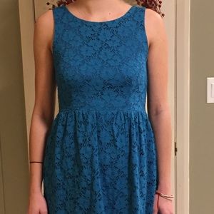 Blue Floral Lace Dress
