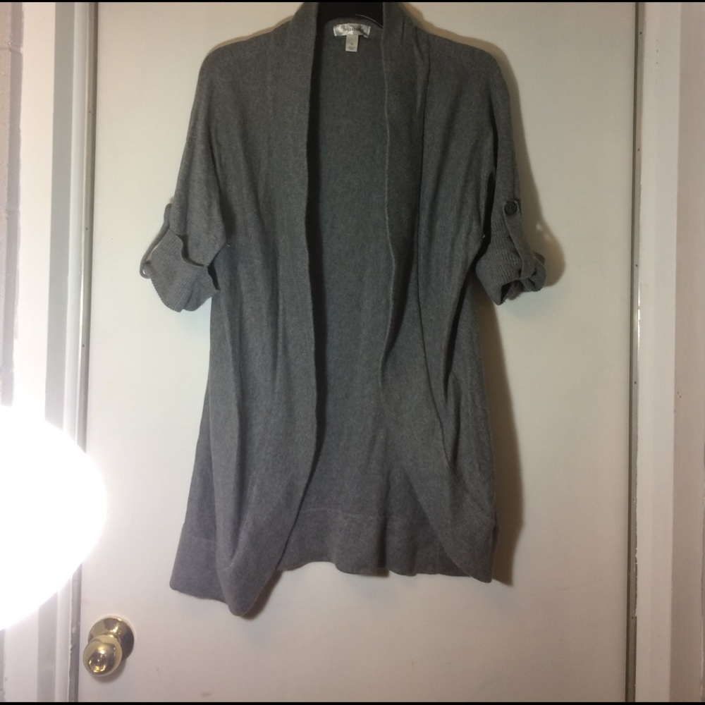 3/4 sleeve open sweater