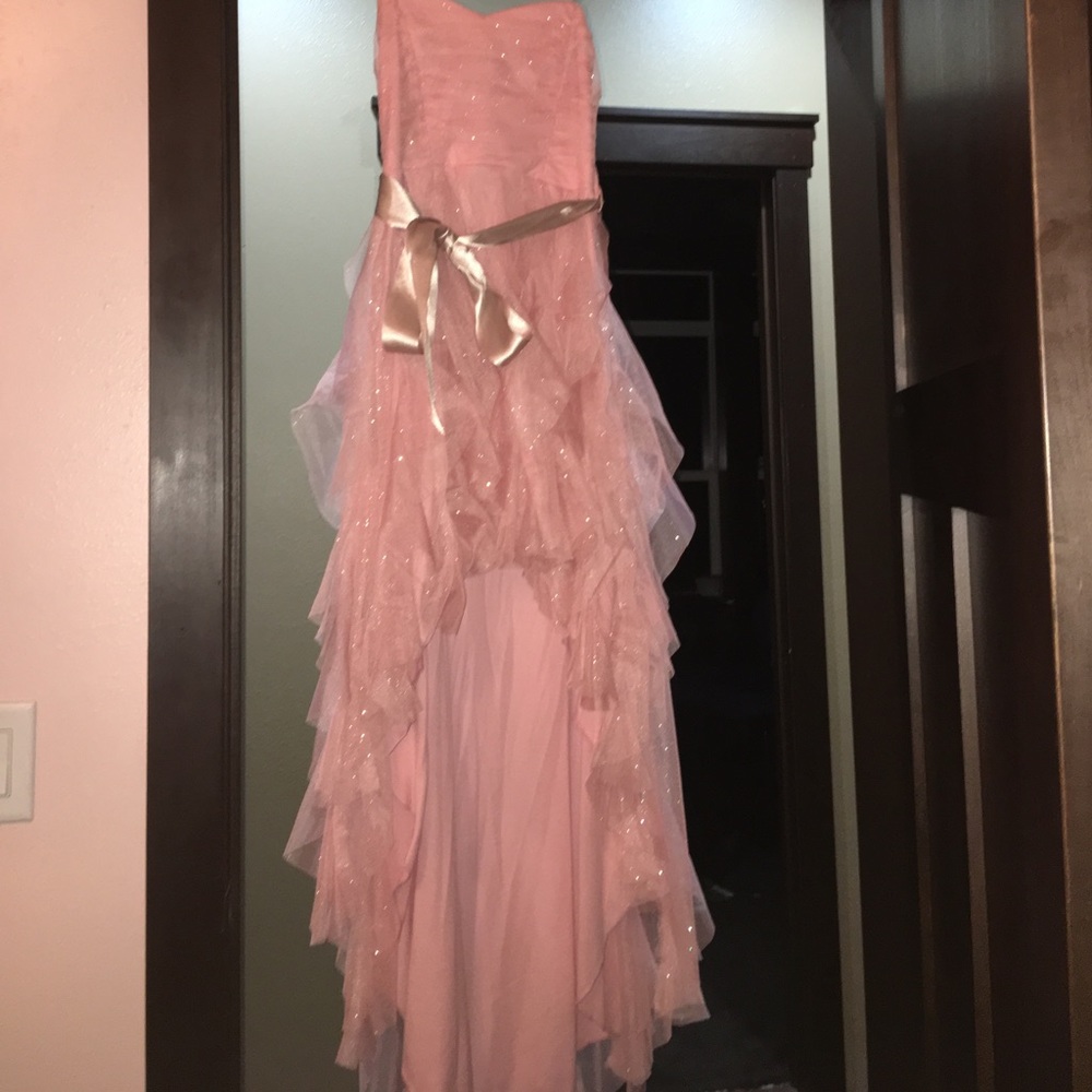 Strapless pink dress formal or prom