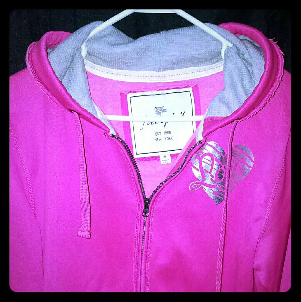 SOLD⚛Bright pink zip up hoodie⚛