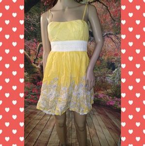 New delias 5/6 floral dress eyelet lacewaist lined