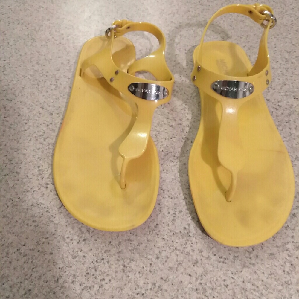 Yellow MK jelly sandals
