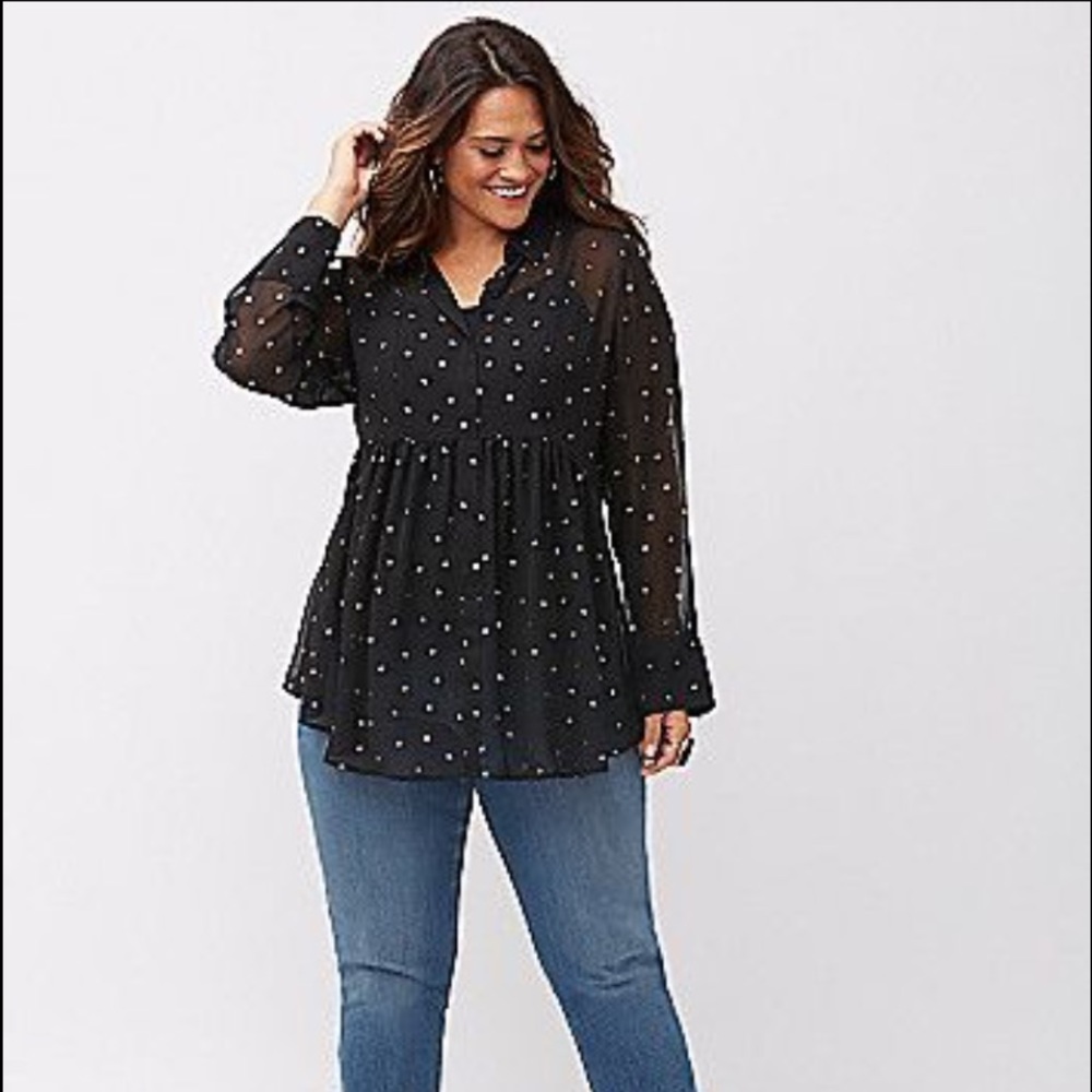 Lane Bryant star print babydoll top