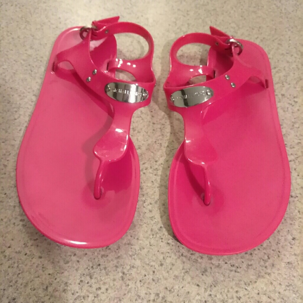 Pink MK jelly sandals