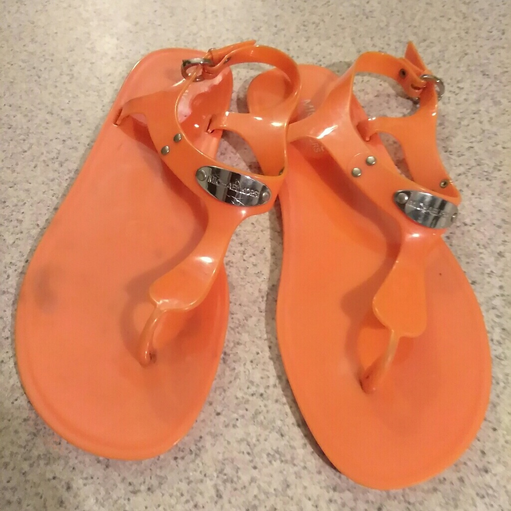 Orange MK jelly sandals