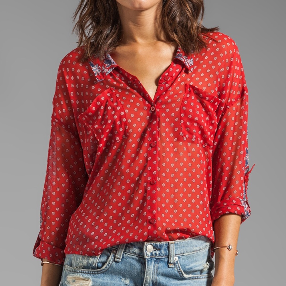 Free People Printed Easy Rider Button-down
