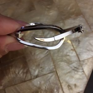 Sterling silver modern bangle bracelet