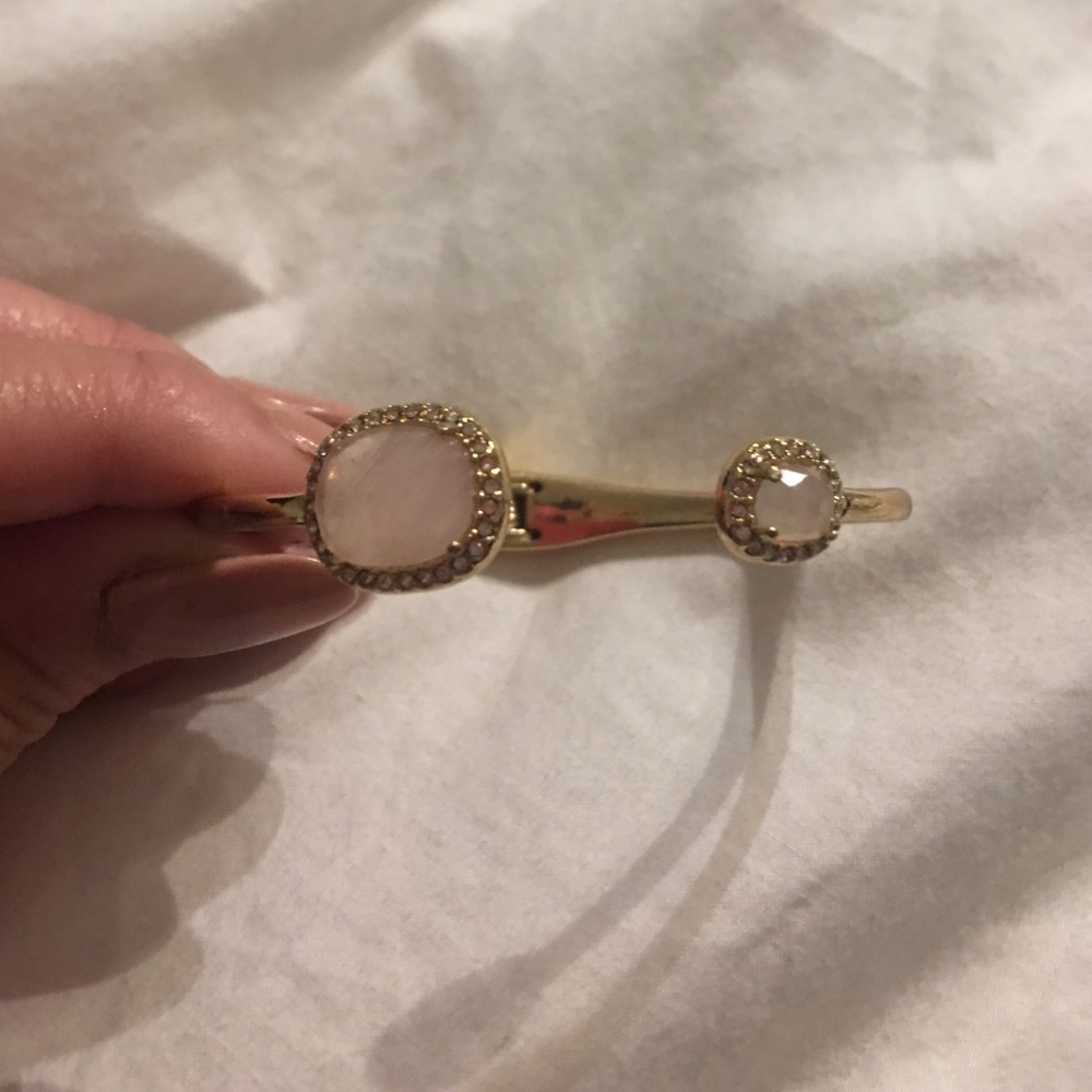 Kate Spade Gold Bracelet with Pink Stones