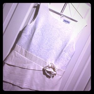 White lace and cream dress