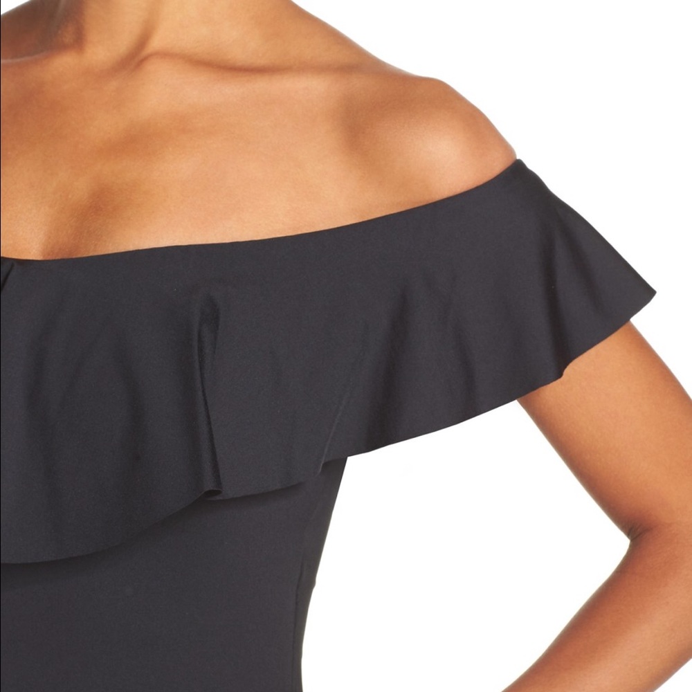 Trina Turk Off the Shoulder Black One Piece Suit - Picture 4 of 4