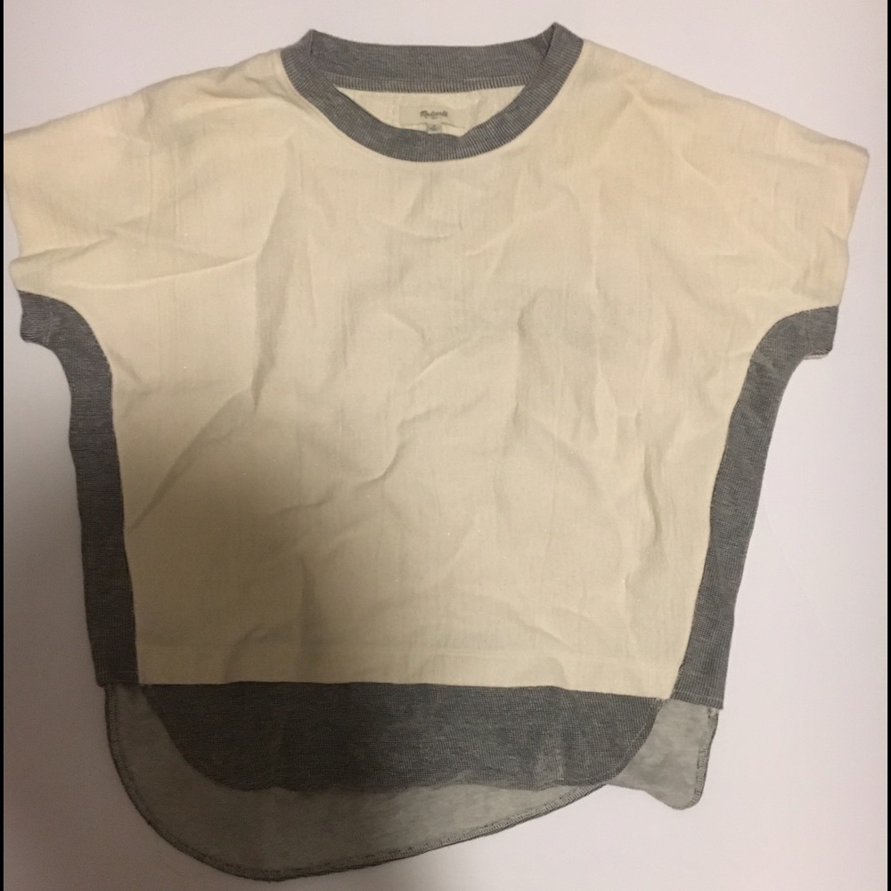 Madewell white linen short sleeved