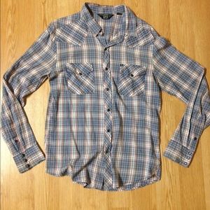 Salt Valley Western Plaid Pearl Snap Shirt