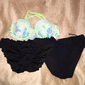 Victoria's Secret bathing suit top and two bottoms