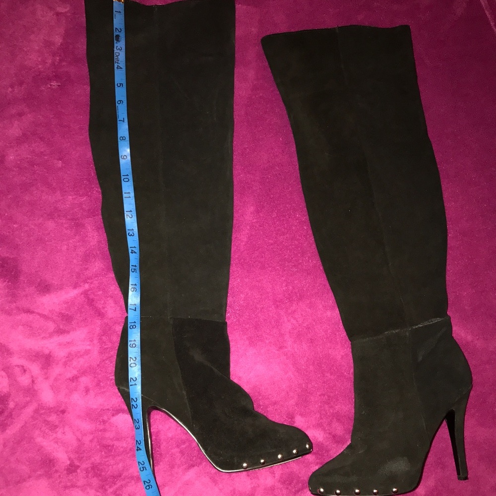 Suede Studded thigh high Boots