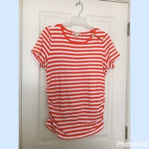Orange and white striped Michael Kors tee