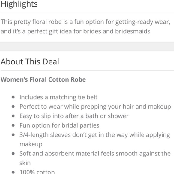 Floral Cotton Robe (Caribbean Blue) - Picture 2 of 3