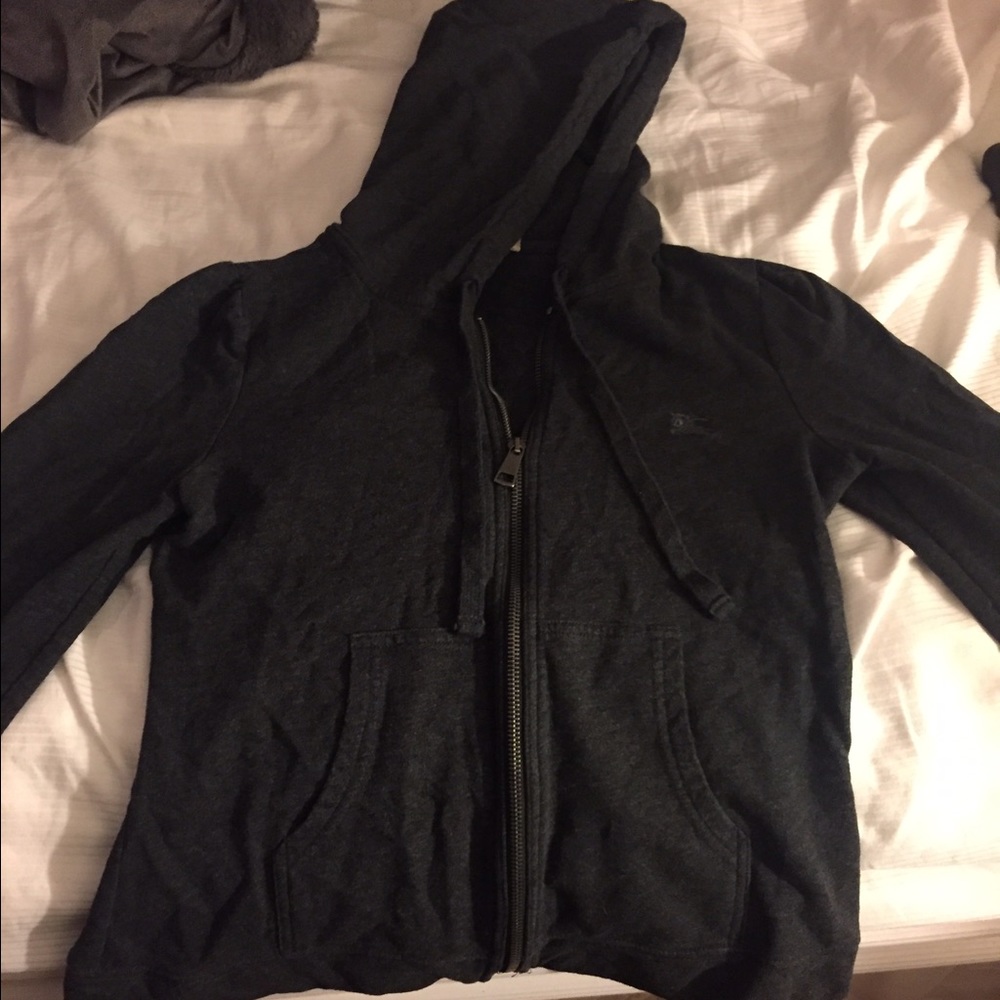 Burberry fitted zip up with hood