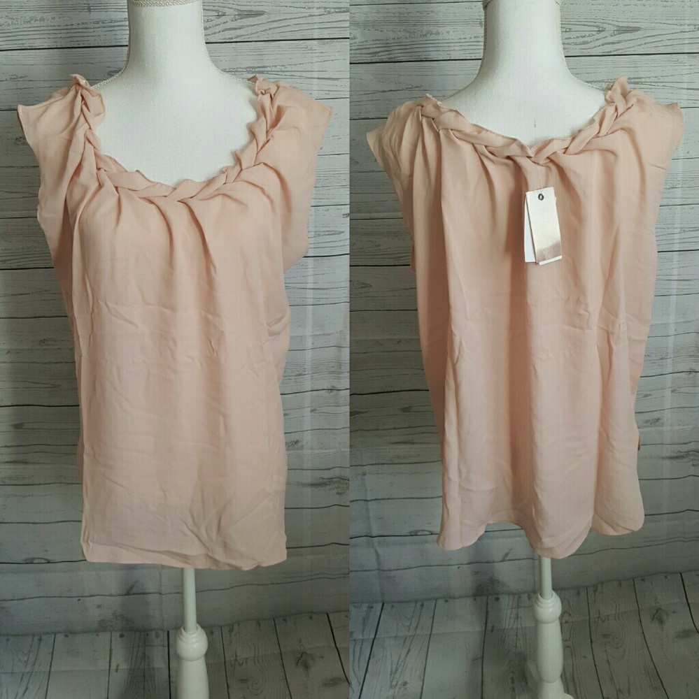 NWT Philosophy Braided Neck Blouse Size L
