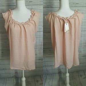 NWT Philosophy Braided Neck Blouse Size L